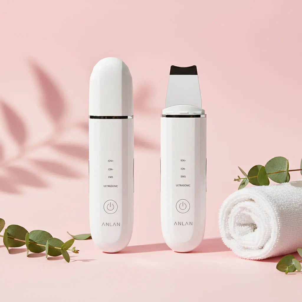 ANLAN Ultrasonic Skin Scrubber Deep Cleaning Peeling Shovel Limpiador Facial Skin Care Face Lifting Machine Ultrasonic Cleaner CareGlowing