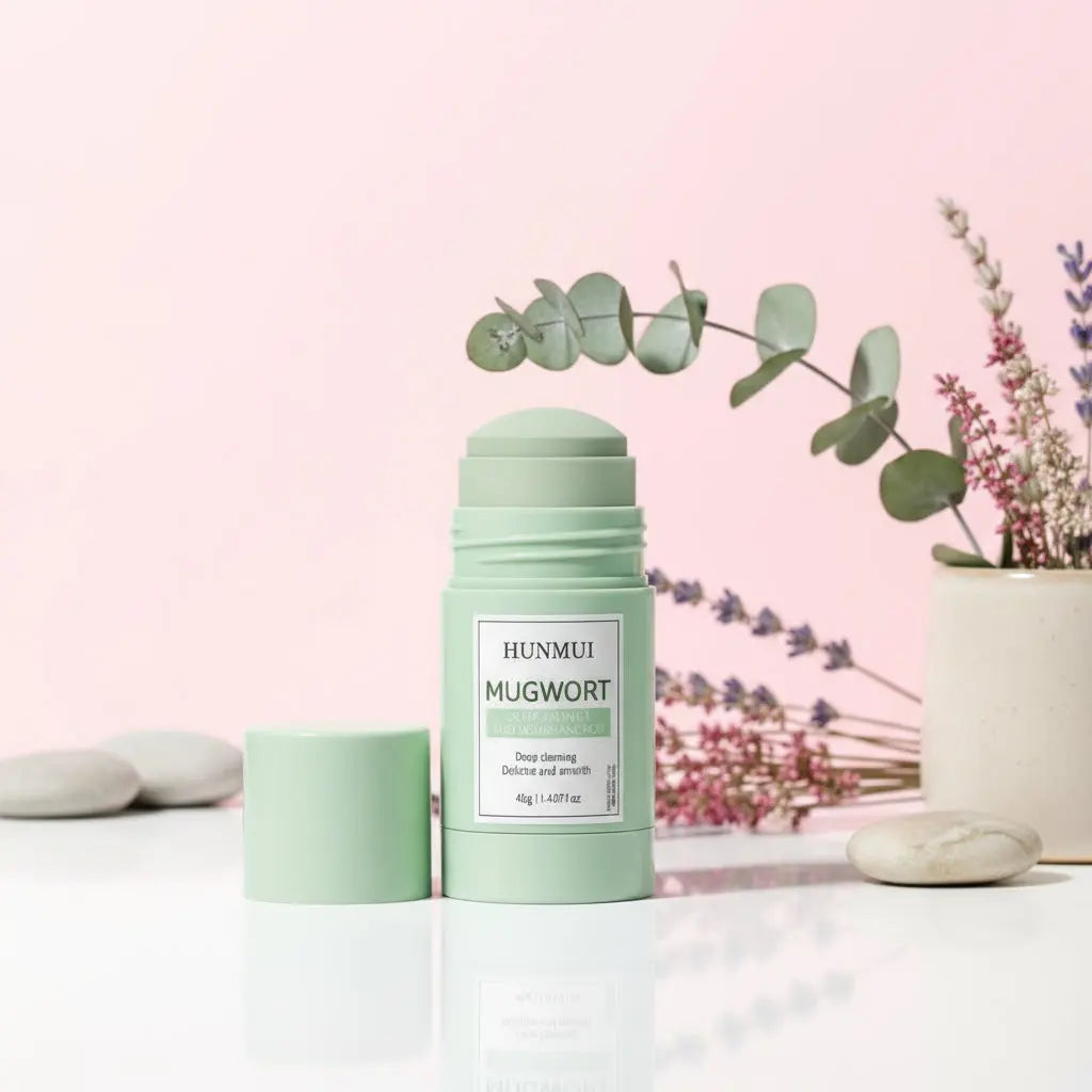 Mugwort Solid Facial Mask Stick Clay Mud Masks Pore Cleaning Remove Blackhead Oil Control Moisturizing Face Mask Clay CareGlowing