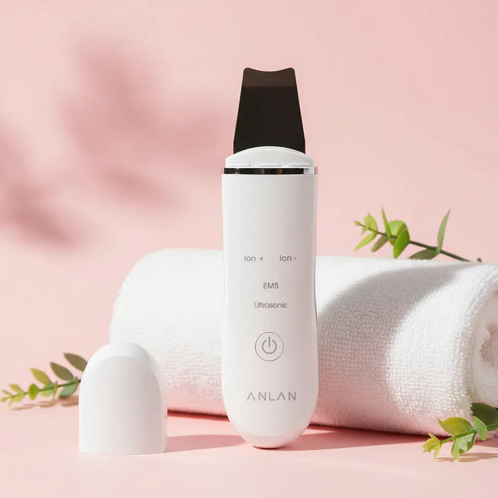 ANLAN Ultrasonic Skin Scrubber Deep Cleaning Peeling Shovel Limpiador Facial Skin Care Face Lifting Machine Ultrasonic Cleaner CareGlowing